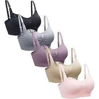 This Solves the Problem: Suekaphin 5PACK Nursing Bra Wireless Bra Women's Sleeping Maternity Bra Breastfeeding Bra