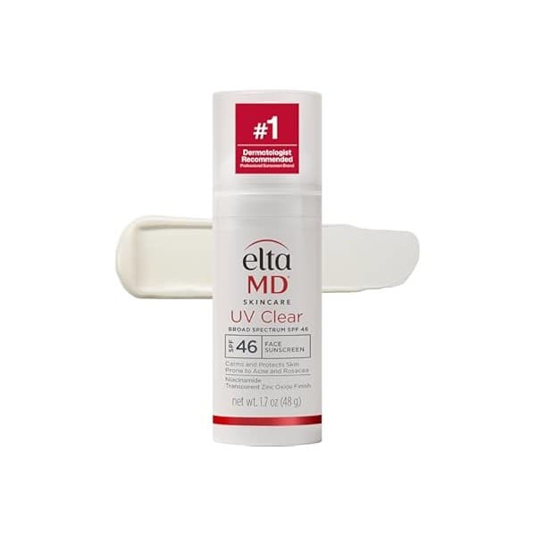 Amazon's Choice: EltaMD UV Clear Face Sunscreen SPF, Oil-Free Sunscreen with Zinc Oxide, Dermatologist Recommended