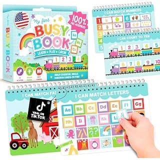 Pregnancy Hack: My First Busy Book Screen Free Activities for Toddlers 3-5 Activity Books | Toddler Busy Book, Preschool Learning Activities, Quiet Time Travel Airplane Car Ride Road Trip Essentials Kids 4-8