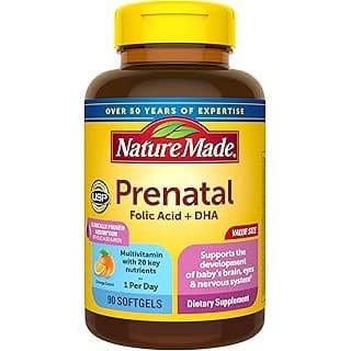 Upgrade Your Life With This: Nature Made Prenatal Vitamins for Women with Folic Acid + DHA, Prenatal Vitamin and Mineral Supplement for Daily Nutritional Support, 90 Softgels, 90 Day Supply
