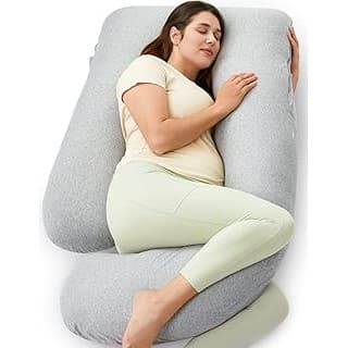 Best Amazon Buy Under: Momcozy U Shaped Pregnancy Pillows with Cotton Removable Cover, 57 Inch Full Body Pillow Maternity Support, Must Have for Pregnant Women, Hatha Grey
