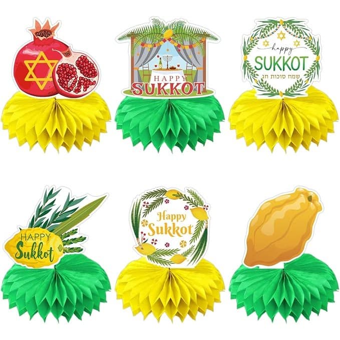 Back in Stock Alert: Sukkot Honeycomb Centerpiece Table Toppers Party Decorations - Set of 6 Cts