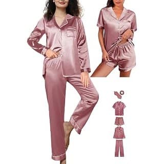 Unwind in Luxury: WJing Yi Jia Silk Satin Pajamas — A Mom's Self-Care Essential!