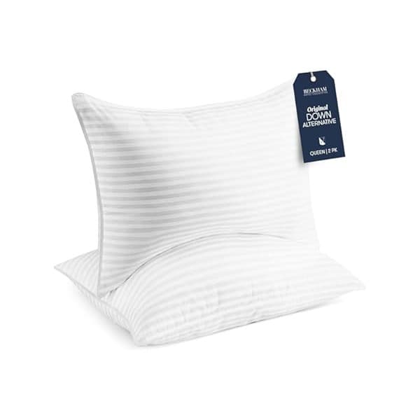Limited Time Deal: Beckham Hotel Collection Bed Pillows Standard/Queen Size Set of 2 - Original Soft Down Alternative Pillow for Sleeping - Soft Support for Back, Stomach or Side Sleepers
