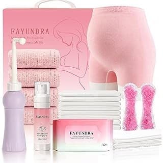 We Are Obsessed With This: Postpartum Recovery Kit for Mom After Birth, Recovery Essentials with Peri Bottle, Cooling Spray, 4 Disposable Underwear, 30 Pad Liners & Hot Cold Packs
