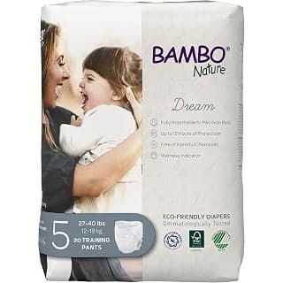 Amazon's Choice: Bambo Nature Hypoallergenic Training Pants, Premium Eco-Labeled Training Pants, Totally Chlorine-Free, Skin Friendly - Size 5 (60 Count)
