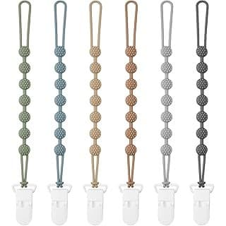 Mom's Pick of the Week: 6 Pack Silicone Pacifier Clip with One-Piece Design for Baby Boys and Girls, BPA Free Soft Flexible Binky Clips with Texture for Baby Essentials