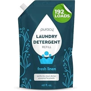 Back in Stock Alert: Puracy Laundry Detergent Refill - Enzyme-Powered Liquid Laundry Detergent Concentrate, Natural Laundry Detergent Seen on TikTok, Non-Toxic (Fresh Linen, 48 fl oz, 192 Loads)