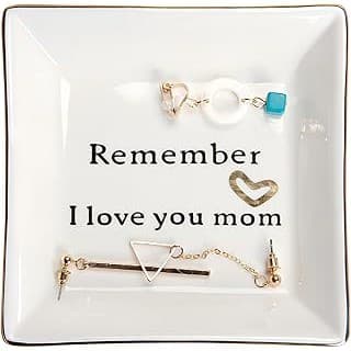Best Amazon Buy Under: HOME SMILE Ceramic Ring Dish Jewelry Tray-Mom Gifts, Remember I Love You Mom - Mother's Day Birthday Gifts for Mom