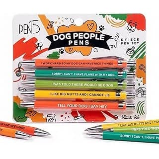 Is It Worth Buying: Funny Dog Pens 5-Pack Set, Black Ink Ballpoint Writing Pens with Sarcastic Sayings, Gifts for Dog Lovers, Mom Gifts for Women, Dad Gift for Men, Vet Tech Gift, Office Supplies