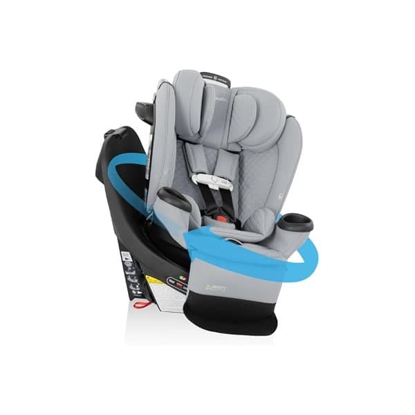 This Solves the Problem: Evenflo Revolve360 Extend All-in-One Rotating Car Seat with Green & Gentle Fabric (Quartz)