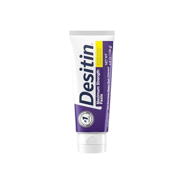 New Mom Must-Have: Desitin Maximum Strength Baby Diaper Rash Cream, 40% Zinc Oxide, Hypoallergenic No Added Parabens & Dyes, Protects & Relieves Baby’s Skin for Up to 12 Hours, Prevents Diaper Rash, 4.8 oz Tube