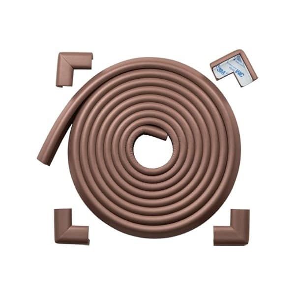Upgrade Your Life With This: Roving Cove HeftyFit Edge Corner Protector Baby Proofing (Large 15ft Edge 4 Corners), Heavy-Duty, Soft NBR Rubber Foam, Furniture Fireplace Safety Bumper Guard, 3M Adhesive, Coffee Brown