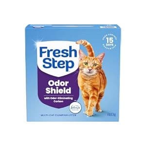 Upgrade Your Life With This: Fresh Step Odor Shield Multi Cat Clumping Cat Litter with Febreze Freshness, Low Dust, Odor Control with Ammonia Block Technology, Compatible in Automatic Litter Boxes, 14 lb.