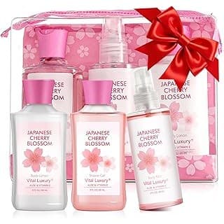 Back in Stock Alert: Bath and Body Travel Gift Set, 3pcs Travel Size Shower Gel Body Lotion Fragrance Mist Christmas Birthday Gift TSA-Friendly for On-the-Go Self-Care (3PCS, Japanese Cherry Blossom)