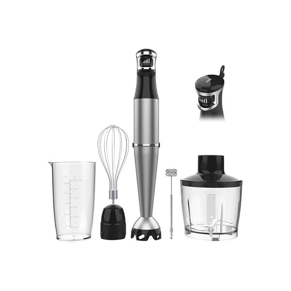 Back in Stock Alert: Turelar Immersion Blender Handheld Corded, 1100W 5 in 1 Hand Blender Set | Trigger Variable Speed, Emulsion Stick Mixer with Food Processor, Whisk, Frother, for Soup, Puree, Baby Food, Anti-scratch