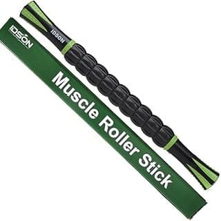 We Are Obsessed With This: Idson Muscle Roller Stick for Athletes- Body Massage Sticks Tools Massager for Relief Muscle Soreness,Cramping and Tightness,Help Legs and Back Recovery,Black Green