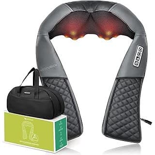 We Are Obsessed With This: Medcursor Neck Massager - Portable Electric Shiatsu Back Massage Device with Heat, Deep Tissue 3D Kneading Pillow for Muscle Pain Relief, Valentines Day Gifts - Includes Carry Bag (No Battery)