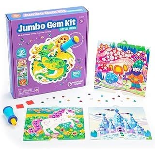 Limited Time Deal: Educational Insights Jumbo Gem Kit - DIY Arts and Crafts Sets for Kids, Easy & Fun Diamond Painting Activity for Small Hands, Crafting & Art Supplies, Jewel Stickers, Creative Gifts, Ages 5+