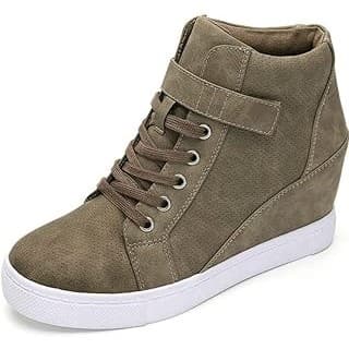 Price Drop: Women's Lace Up Wedge Sneakers High Top Fashion Sneakers Ankle Booties
