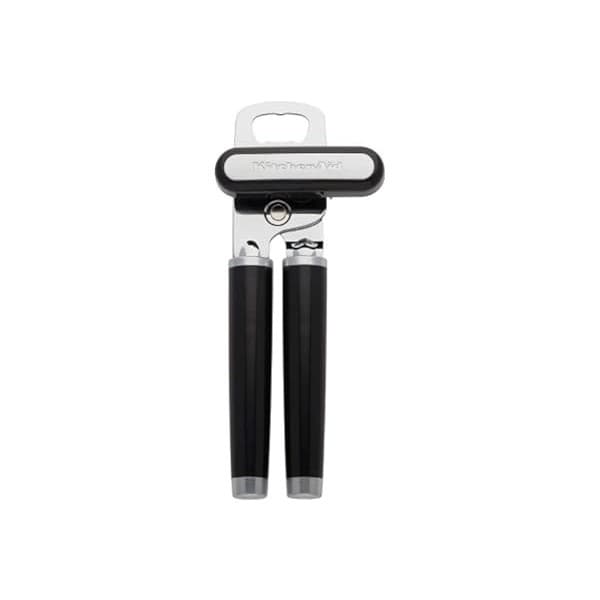 Amazon's Choice: KitchenAid Classic Multifunction Can Opener and Bottle Opener Easy to Use, Razor Sharp Stainless Steel Cutting Wheel, Soft Ergonomic Handles, Black
