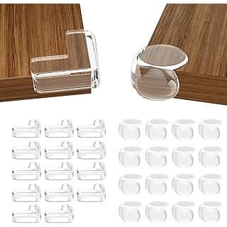 Price Drop: 30 Pack Clear Baby Corner Protectors, L-Shaped & Spherical Furniture Edge Guards for Baby Proofing Soft PVC Table Corner Covers for Safety on Tables, Cabinets, Shelves – Childproof Bumpers for Home