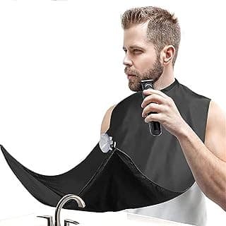 Kitchen Hack Alert: Likeny Beard Bib Beard Apron Gifts for Men Dad Fathers Day Anniversary Valentines Day Stocking Stuffers Christmas Gift for Him Boyfriend Husband From Daughter Son Beard Trimming Catcher Bib Black