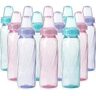 Hidden Gem Find: Evenflo Feeding Classic Tinted Plastic Standard Neck Bottles for Baby, Infant and Newborn, Pink/Lavender/Teal, 8 Oz, 12 Bottles