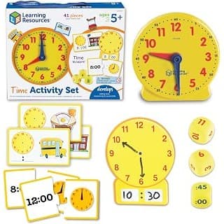 Is It Worth Buying: Learning Resources Time Activity Set | Kids Learning Clock, Classroom Clocks for Students, Telling Time Teaching Clock, Teaching Analog Clocks for Kids