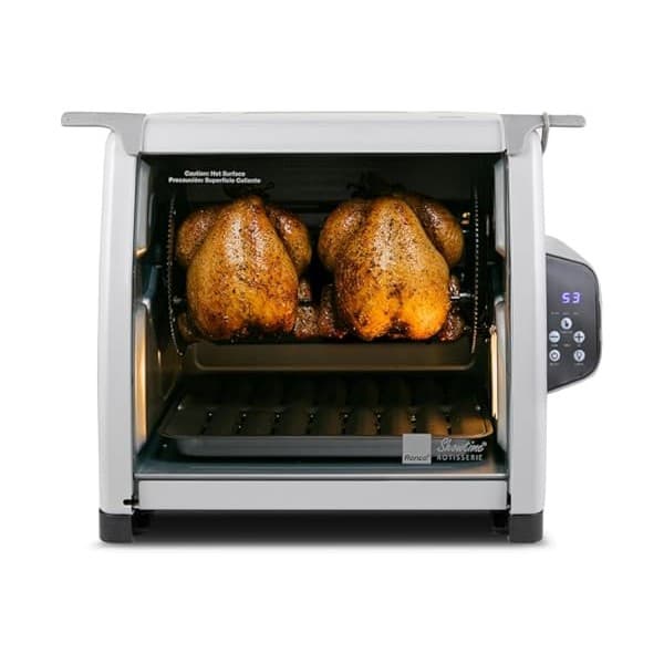 Kitchen Hack Alert: Ronco 6000 Platinum Series Rotisserie Oven, Digital Display, 12-Pound Capacity, Auto Shutoff, Includes Rotisserie Spit, Multi-Purpose Basket, 3 Cooking Functions: Rotisserie, Sear and No Heat Rotation