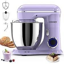 Hidden Gem Find: CEBORY 3-IN-1 Electric Stand Mixer, 6.5QT Bowl 660W 10-Speed Kitchen Mixer, Household Food Mixers include Dough Hook, Beater and Whisk, Bread Cake Mixer for Baking and Most Home Cooks, Purple