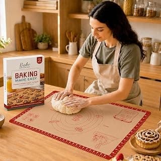 Is It Worth Buying: Silicone Baking Mat with 10 Recipes, Extra Thick Silicone Mats for Baking, Non Stick Pastry Mat for Rolling Dough, Silicone Macaron Baking Mat for Cookie,Bread,Pizza,Fondant Mat, Oven&Dishwasher Safe