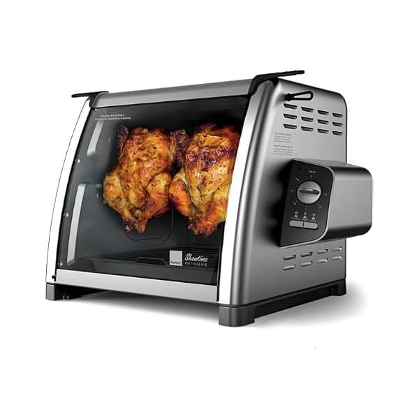 This Solves the Problem: Ronco 5500 Series Countertop Rotisserie Oven, 12-lb Capacity, Stainless | Rotisserie chicken cooks perfectly, 3 functions - rotisserie, sear, no-heat rotation; basket included; auto shutoff