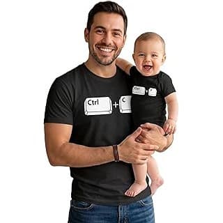 Price Drop: Tstars Ctrl C Ctrl V Dad and Baby Matching Shirts - Funny Daddy and Me Outfit for Father's Day or Family Photos