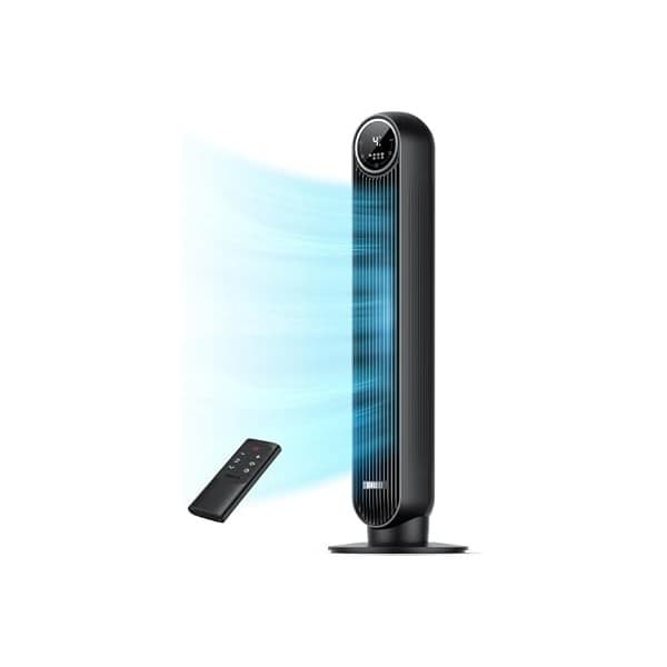 Kitchen Hack Alert: DREO Tower Fan for Bedroom, 2026 Upgraded DC Motor, 28ft/s High Velocity, 20dB Ultra Quiet Standing Fan, 8 Speeds 4 Modes, 90° Oscillating Bladeless Fan for Indoors, Floor Fans with Remote, Black
