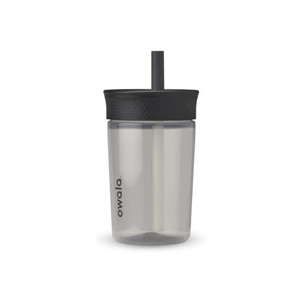 Back in Stock Alert: Owala Kids BPA-Free Plastic Tumbler with Spill Resistant Flexible Straw, Easy to Clean, Kids Water Bottle, Great for Travel, Dishwasher Safe, 15 Oz, Black and Gray (Skate Park)