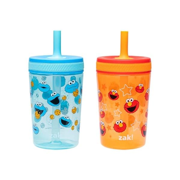 Back in Stock Alert: Zak Designs Sesame Street Kelso Toddler Tumblers For Travel or At Home, 15oz 2-Pack Durable Plastic Sippy Cups With Leak-Proof Design is Perfect For Kids (Elmo and Cookie Monster)