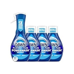 Price Drop: Dawn Powerwash Spray, Dish Soap, Dishwashing Liquid, Fresh, 1 Starter Kit + 3 Refills, 4x16 Fl Oz