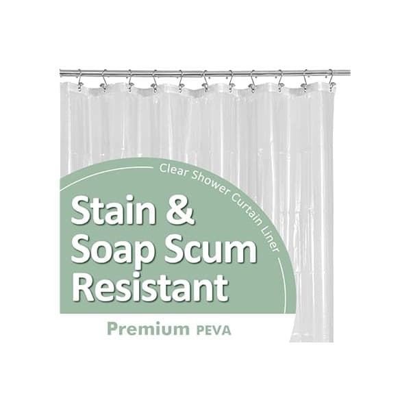 Price Drop: Barossa Design Plastic Shower Liner Clear - Premium PEVA Shower Curtain Liner with Rustproof Grommets and 3 Magnets, Waterproof Cute Lightweight Standard Size Bathroom Curtains - Clear