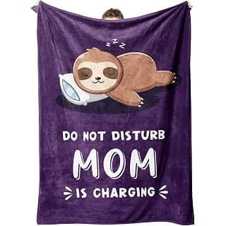 Trending on Amazon: Funny Gifts for Mom, Mom is Charging Sloth Blanket, Birthday Gifts for Moms from Daughter Son, Moms Gift for Christmas, Soft Sloth Throws Blanket for Mother 60" x 50"