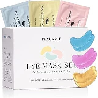 Best Amazon Buy Under: PEAUAMIE Under Eye Patches Gold and Hyaluronic Acid for puffy eyes,Rose Eye Masks for Dark Circles and Puffiness skin care Smooth Wrinkles products 30 Pairs