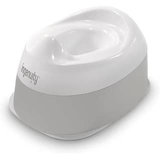 We Are Obsessed With This: Ingenuity Ready Set Go Potty Training Toilet, Removable Bowl, Non-Skid Bottom, Wide Stable Base, Age 18 Months & Up, White & Grey