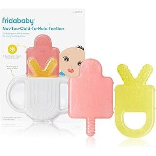 Perfect Gift Idea: Frida Baby Silicone Teething Toys, 4-in-1 Teether for Babies & Infants, Teething Relief for 0-18 Months, Not-Too-Cold-to-Hold Baby Teether, BPA-Free