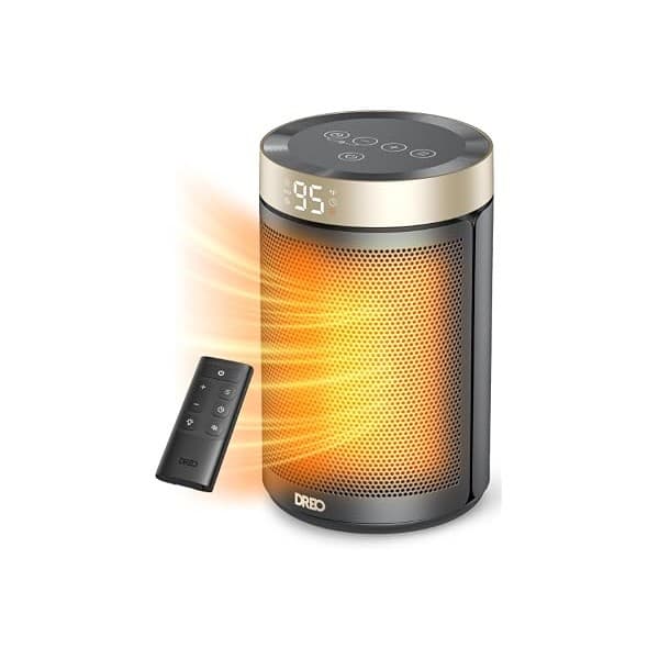 Best Amazon Buy Under: DREO Space Heater, Portable Electric Heaters for Indoor Use with Thermostat | 2026 Upgraded, 34dB Quiet, 12H Timer, 5 Mode, Remote, 1500W PTC Ceramic Fast Safety Heat for Office Bedroom Home, Gold