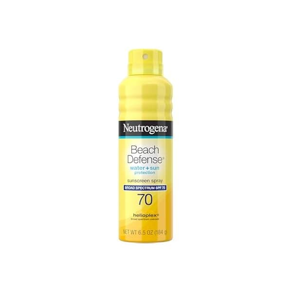 New Mom Must-Have: Neutrogena Beach Defense Sunscreen Spray SPF 70 Broad Spectrum UVA UVB Protection Lightweight Water Resistant up to 80 Minutes Beach-Strength Sun Protection for Whole Family, 6.5 oz