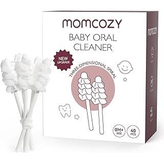 Amazon's Choice: Momcozy Baby Tongue Cleaner Baby Toothbrush Disposable Oral Cleaner 40Count | Baby Oral Cleaner, Toddler ToothBrush for Tooth Mouth Gum Clean, Baby Essentials for Newborn, Baby Mouth Cleaner Newborn