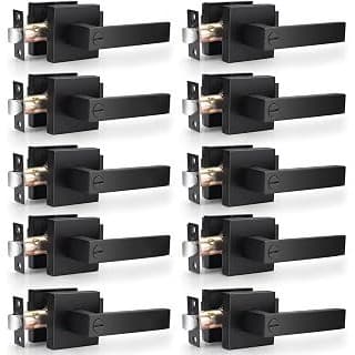 We Are Obsessed With This: Probrico 10 Pack| Matte Black Door Handles Privacy Door Levers, Heavy Duty Bed and Bath Door Locks Interior Keyless Locksets, Reversible Flat Levers with Square Rosette