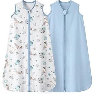 Baby Shower Gift Idea: 2-Way Zipper, Soft, Breathable & Lightweight Baby Sleeping Bag for Newborn Infant, Easy to Wear Sleeping Sack, Blue, S