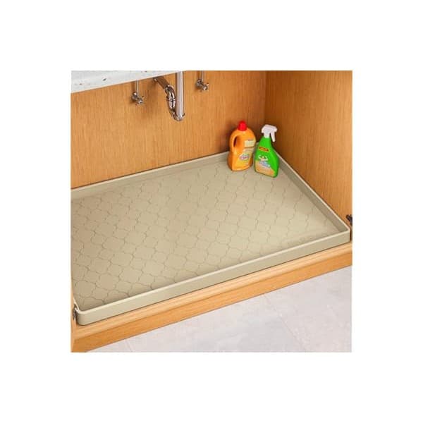 Amazon's Choice: Jin&Bao Waterproof Under Sink Mat 19" x 19", Thick Silicone Mat Cabinet Protector for Kitchen and Bathroom, Shelf Liner, Home Organizer and Storage, Multipurpose Tray for Gadgets and Essentials