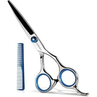 Is It Worth Buying: COOLALA Stainless Steel Hair Cutting Scissors 6.5 Inch Hairdressing Razor Shears Professional Salon Barber Haircut Scissors, One Comb Included, Home Use for Man Woman Adults Kids Babies